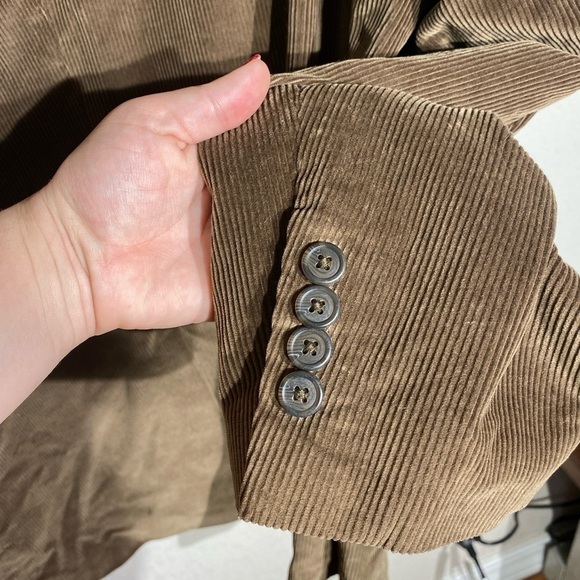SADDLEBRED brown corduroy textured 2 button blazer jacket classic work career - Picture 8 of 8